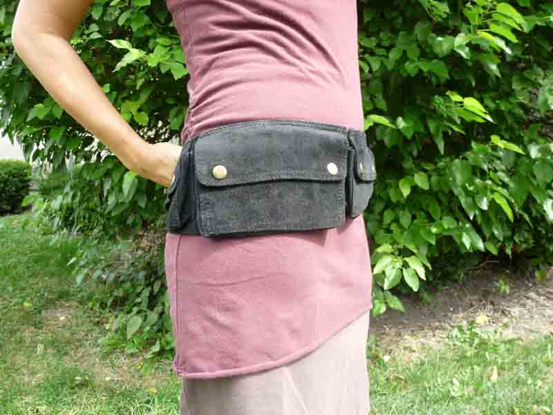 Black suede fanny clearance pack