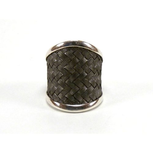 Oxidized Flat Woven Ring