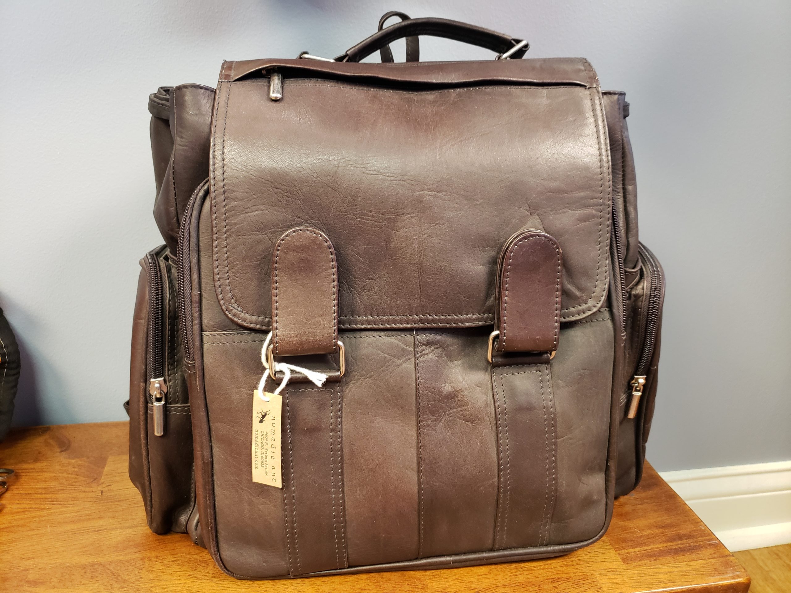 Leather Backpack with Side Pockets - Nomadic Ant