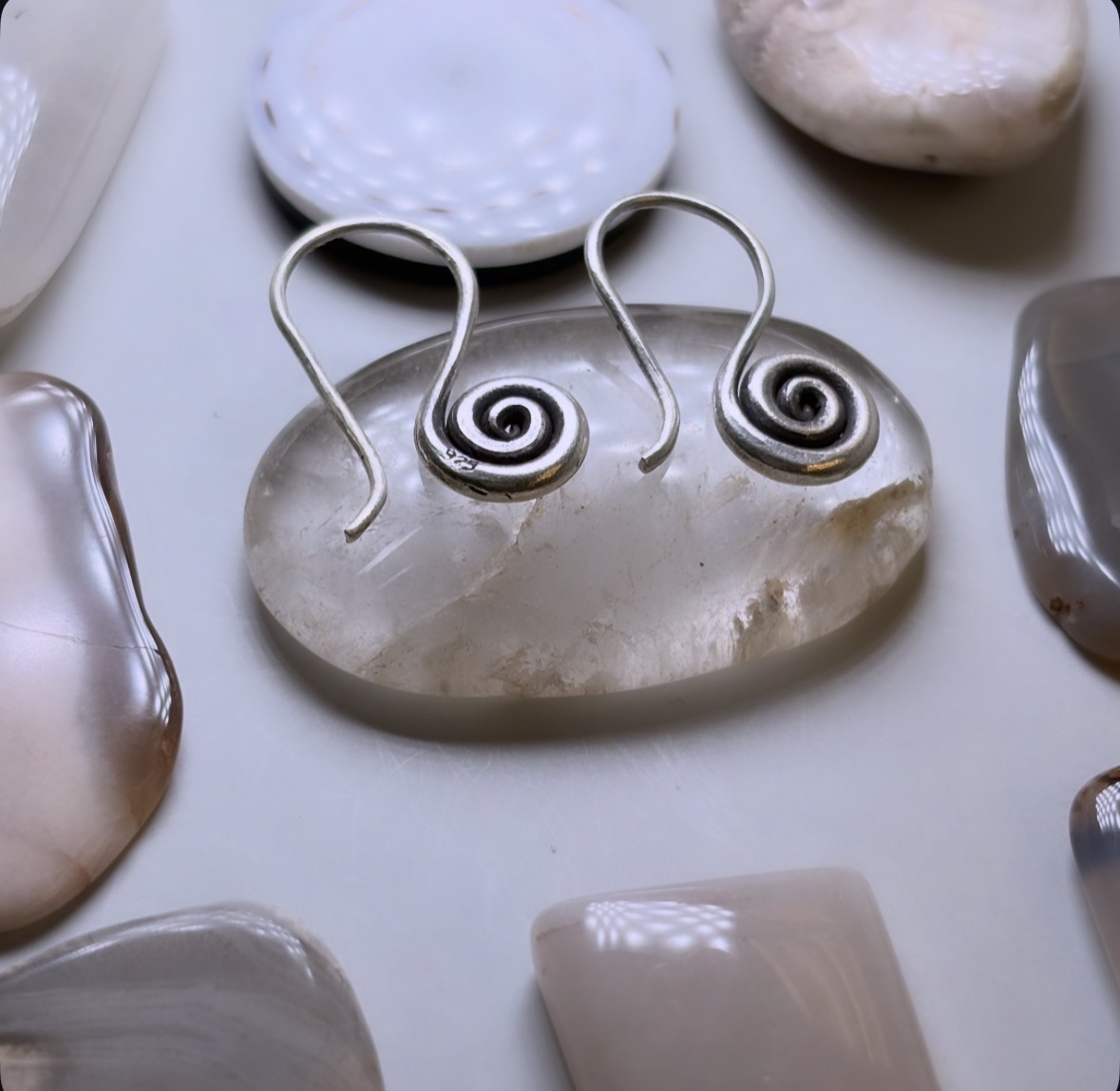 SILVER COIL EARRINGS - Image 2